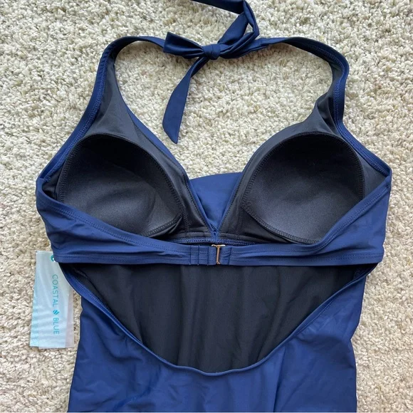 Coastal Blue Navy Blue Halter One-Piece Swimsuit - Picture 5 of 8